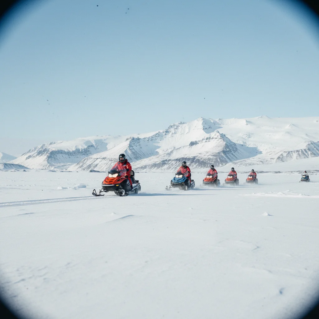 Schneemobil auf Islands Gletschern