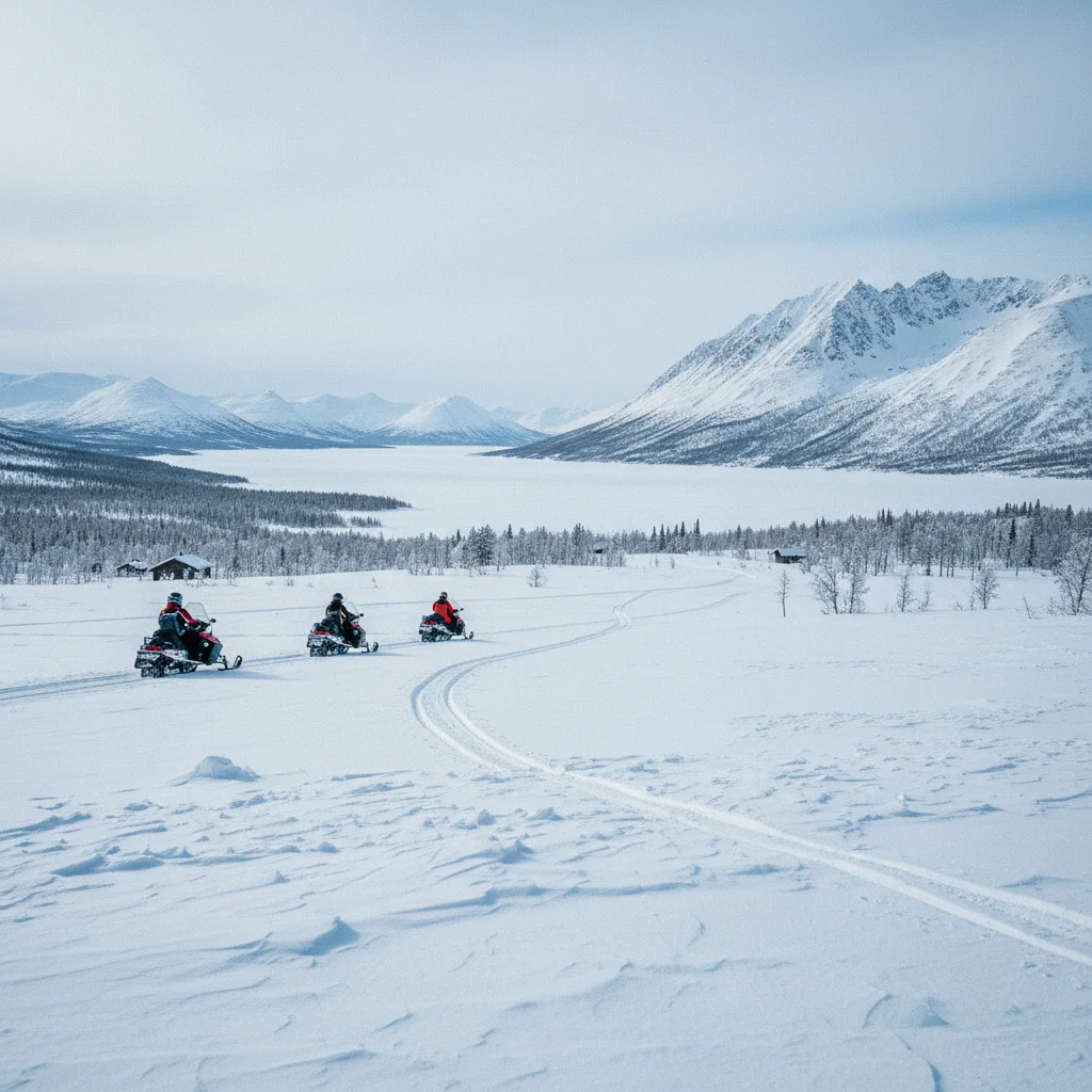 Schneemobil in Lappland
