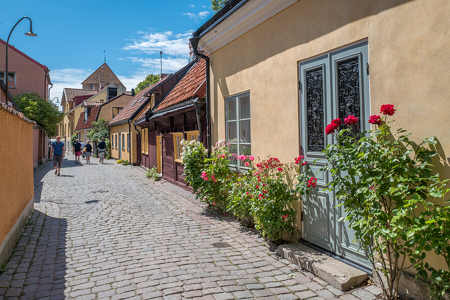 Altertümliche Gasse in Visby, Schweden