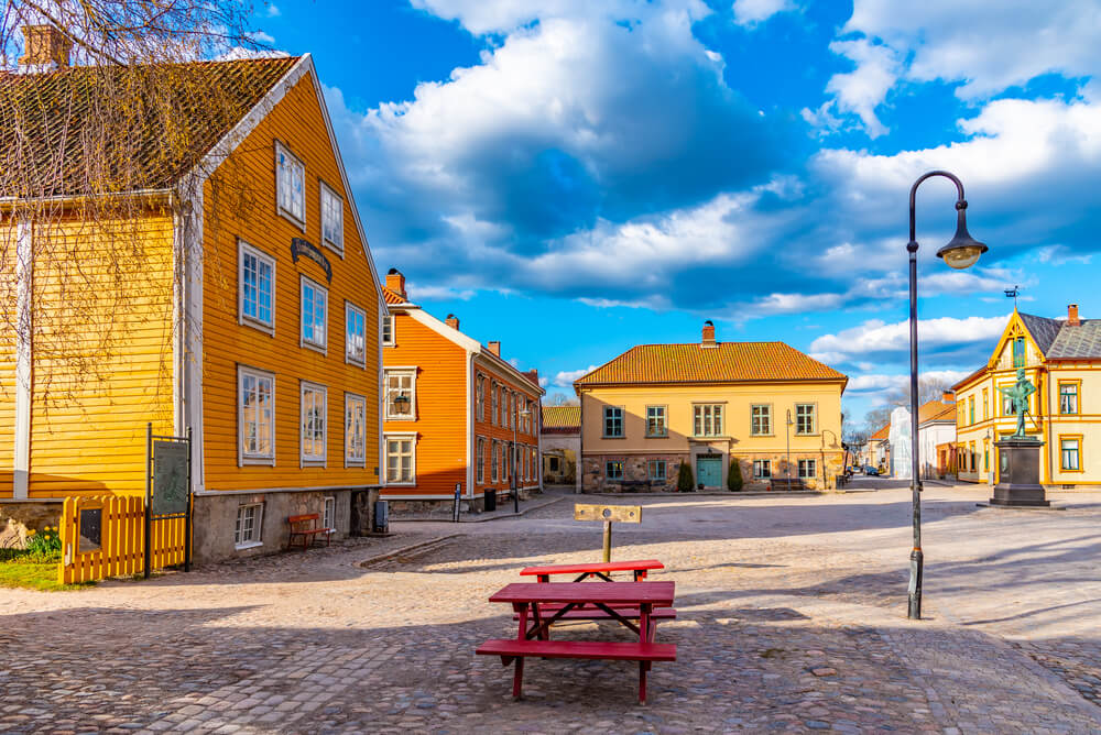 Altstadt Gamlebyen, Fredrikstad in Norwegen