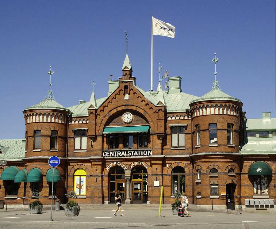 Bahnhof in Borås, Schweden