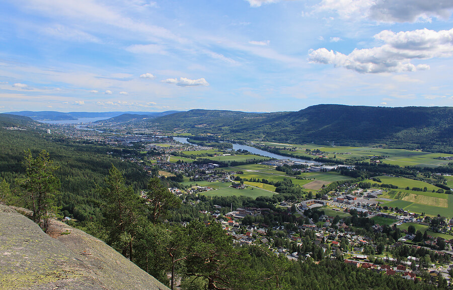 Blick auf Drammen, Norwegen
