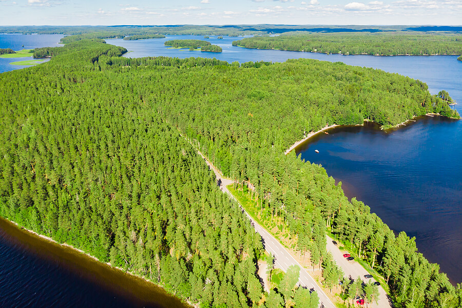 Aerial view of Päijänne National Park