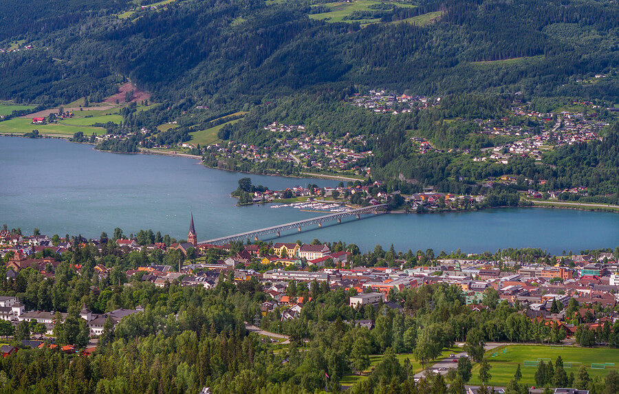 Stadtblick über Lillehammer, Norwegen