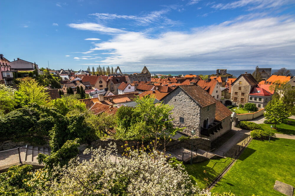 Stadtblick über Visby in Schweden
