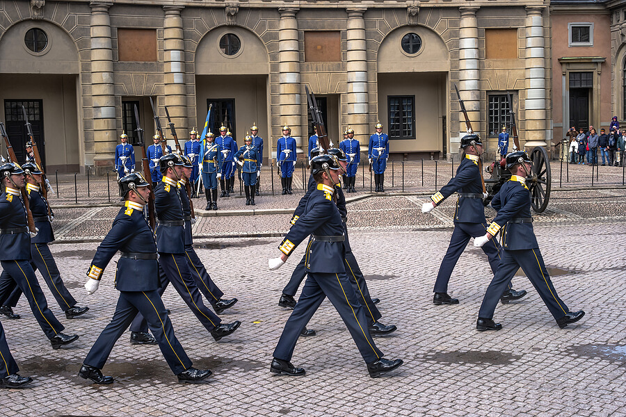 Ablösung der Palastwache in Stockholm, Schweden
