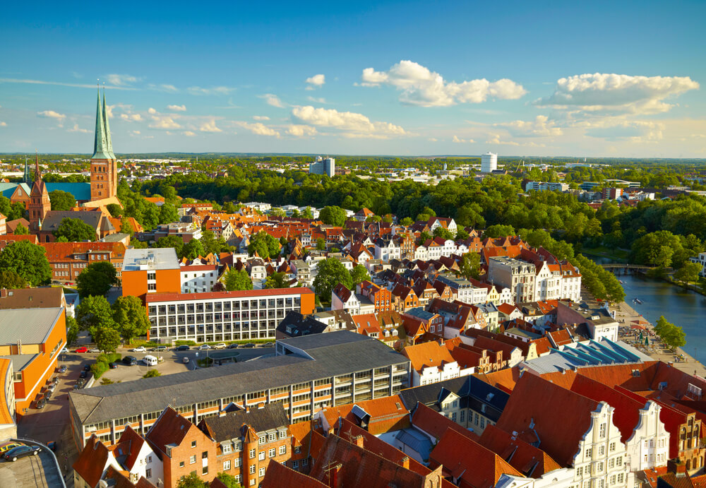 Panoramablick über Lübeck