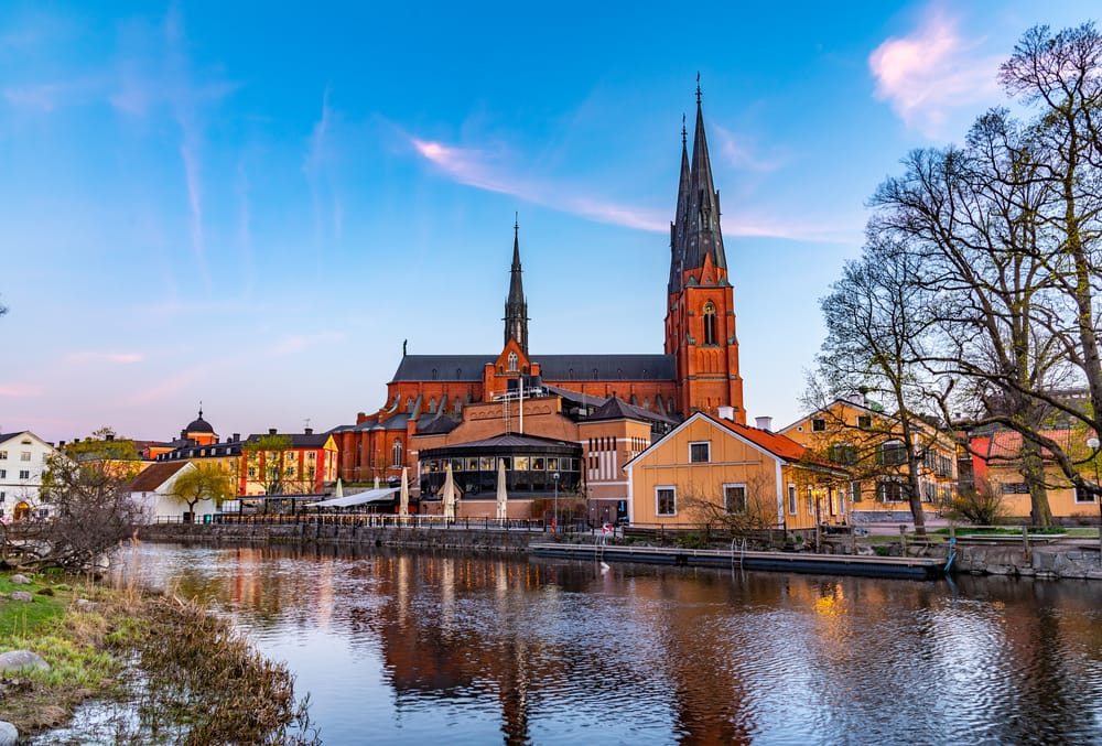 Uppsala mit dem Fluss Fyrisån