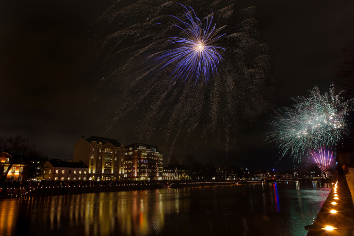 Silvesterfeuerwerk in Norrköping 