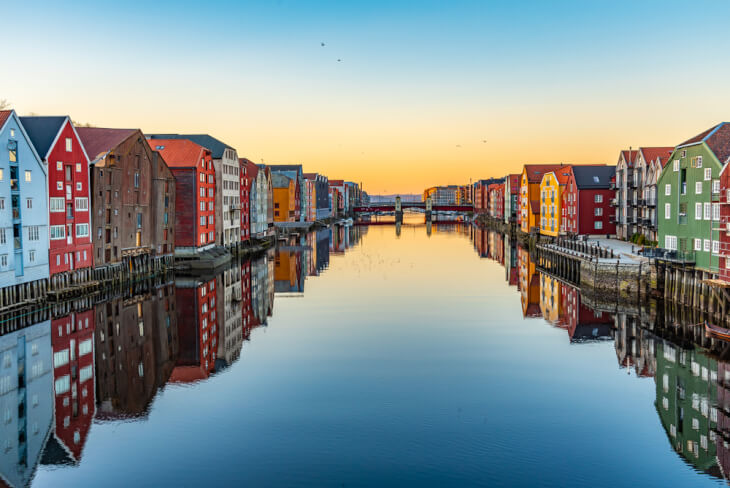 Bunte Häuser in Trondheim