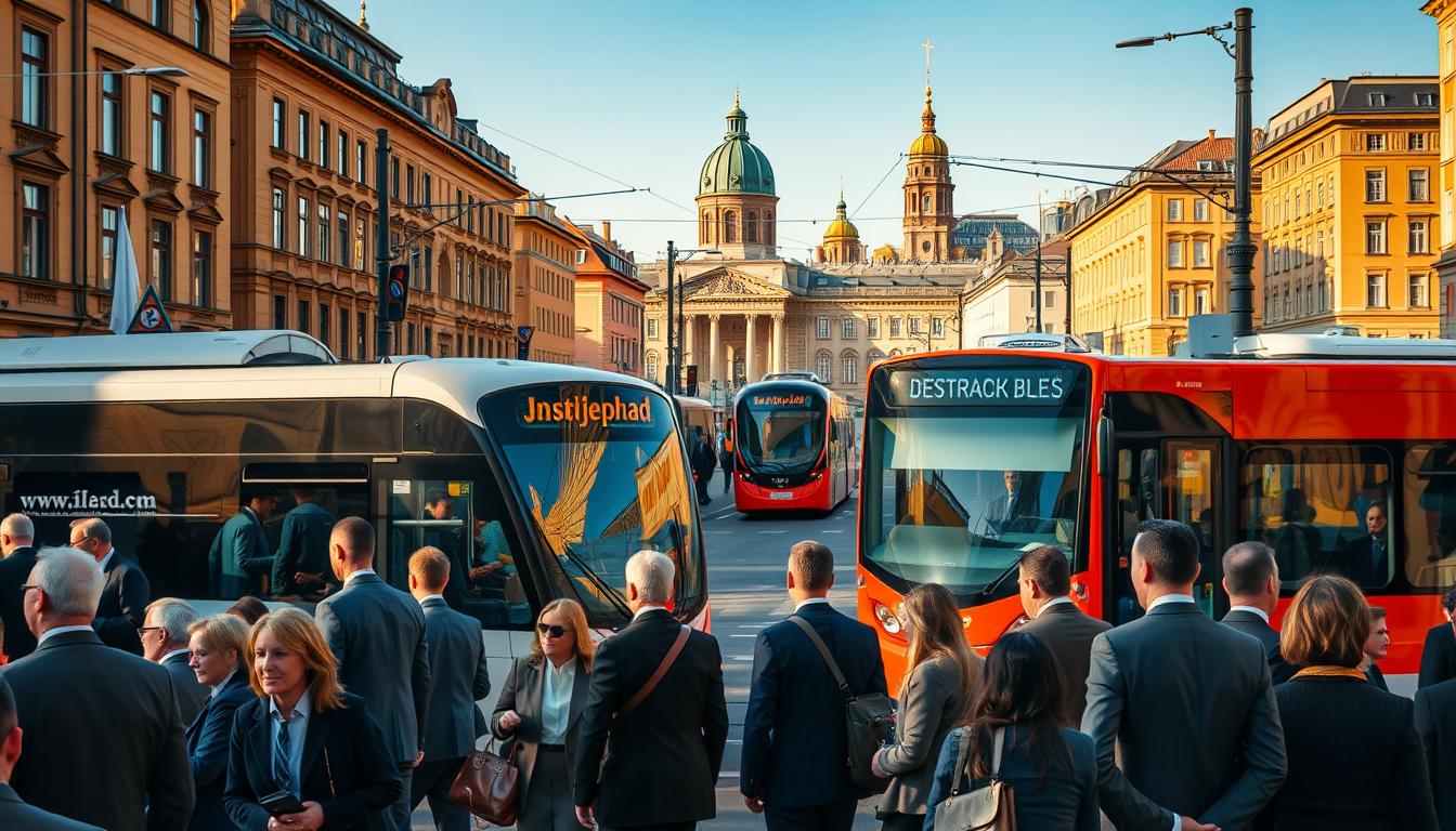 Öffentliche Verkehrsmittel in Stockholm mit moderner Straßenbahn und Bus