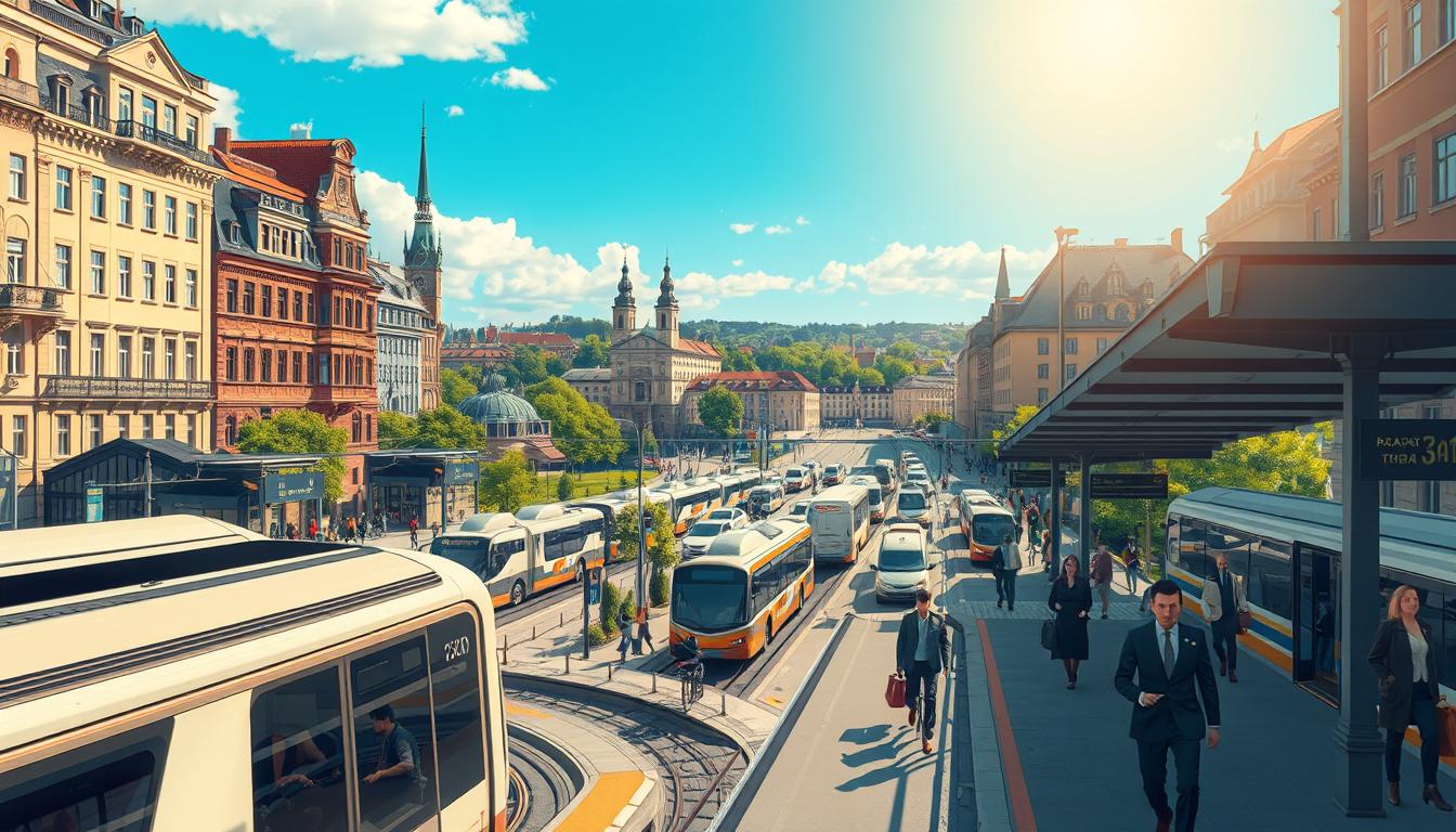 Stockholms öffentliches Verkehrsnetz mit U-Bahn-Stationen und Bushaltestellen