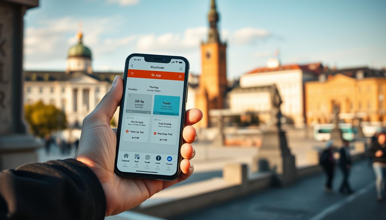 SL-App Oberfläche mit Routenplanung und Ticketkauf