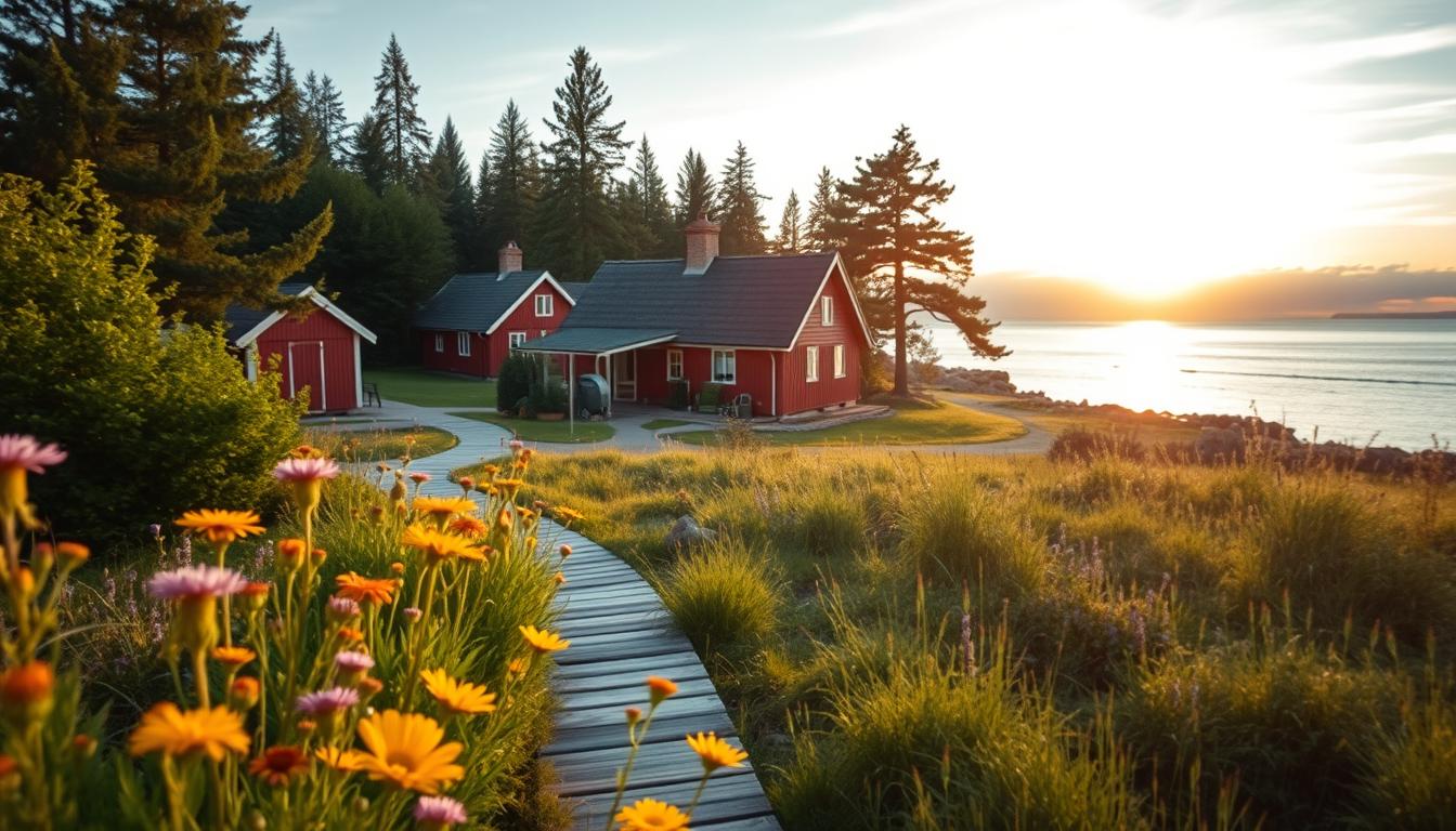 A picturesque scene of Käringön, Sweden, showcasing its charm as a car-free isla...