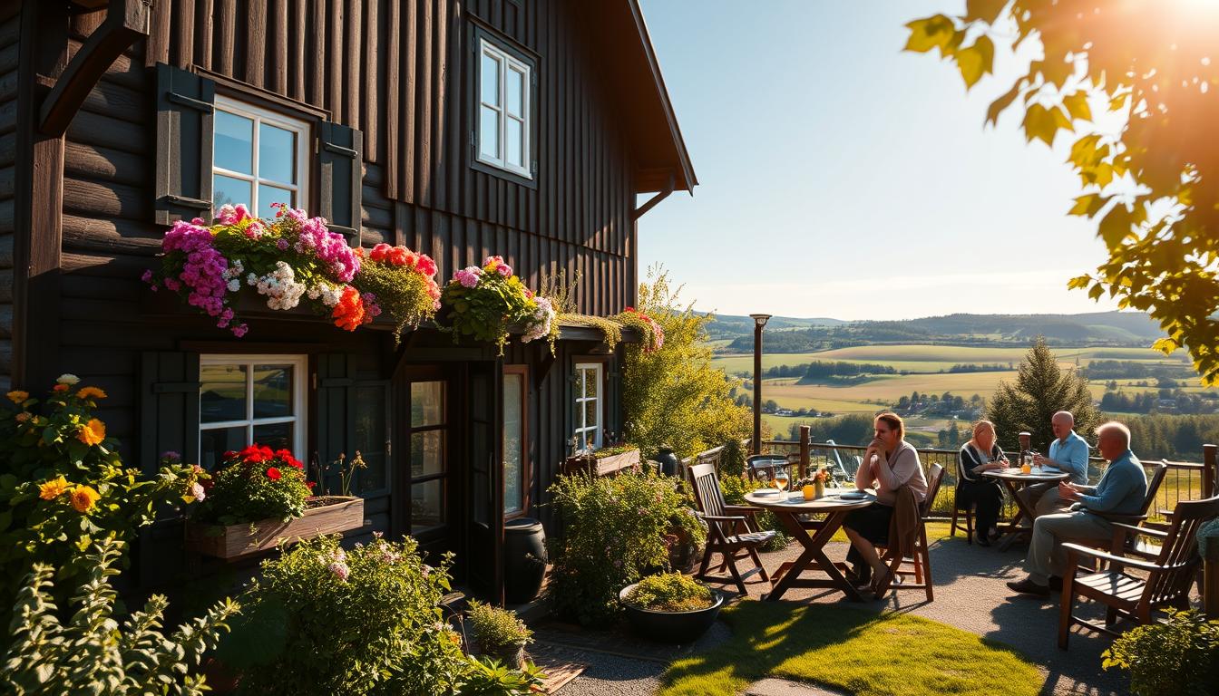 A picturesque scene showcasing the top Bed & Breakfasts in Sweden. In the fo...