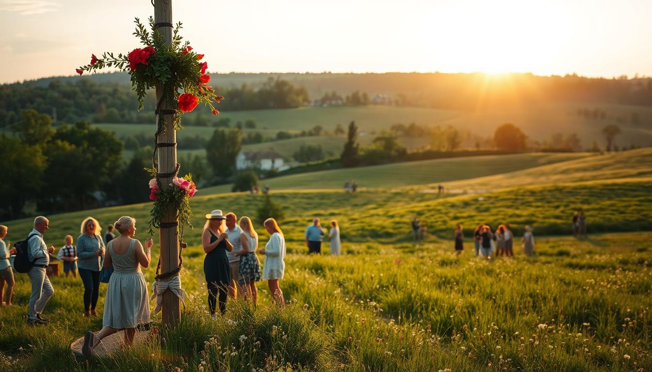 A serene Swedish summer landscape capturing the essence of