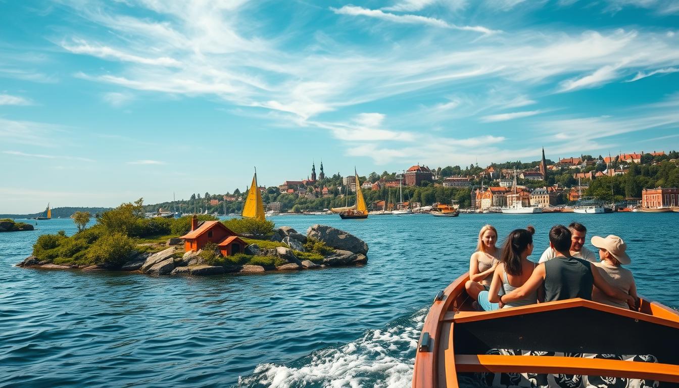 A stunning view of the Stockholm Archipelago, showcasing a picturesque adventure...