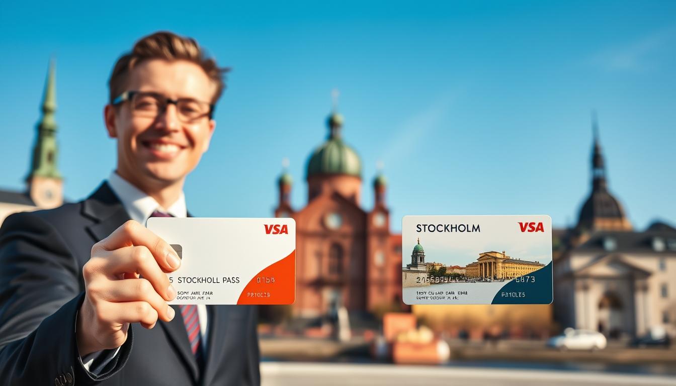 A visually striking comparison image of the Stockholm Pass and Stockholm Card, f...