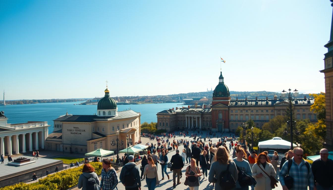 An informative scene showcasing the main attractions included in the Stockholm P...